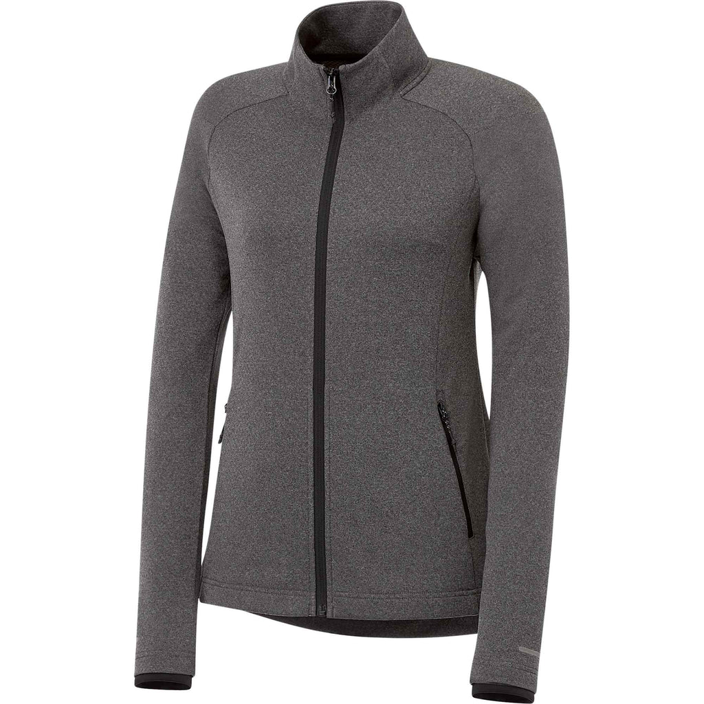 Asgard Eco Knit Full Zip Jacket for Women Laser Engraving - Heather Dark Charcoal - Right Angle
