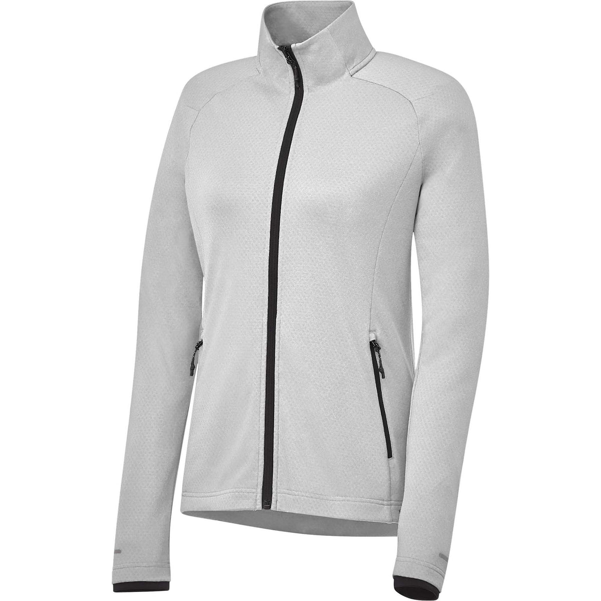Asgard Eco Knit Full Zip Jacket for Women Laser Engraving - Silver Heather - Right Angle