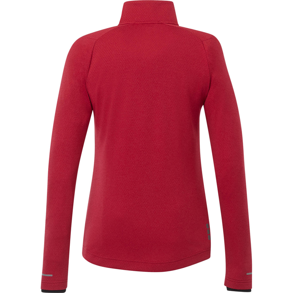 Asgard Eco Knit Full Zip Jacket for Women Laser Engraving - Team Red Heather - Back