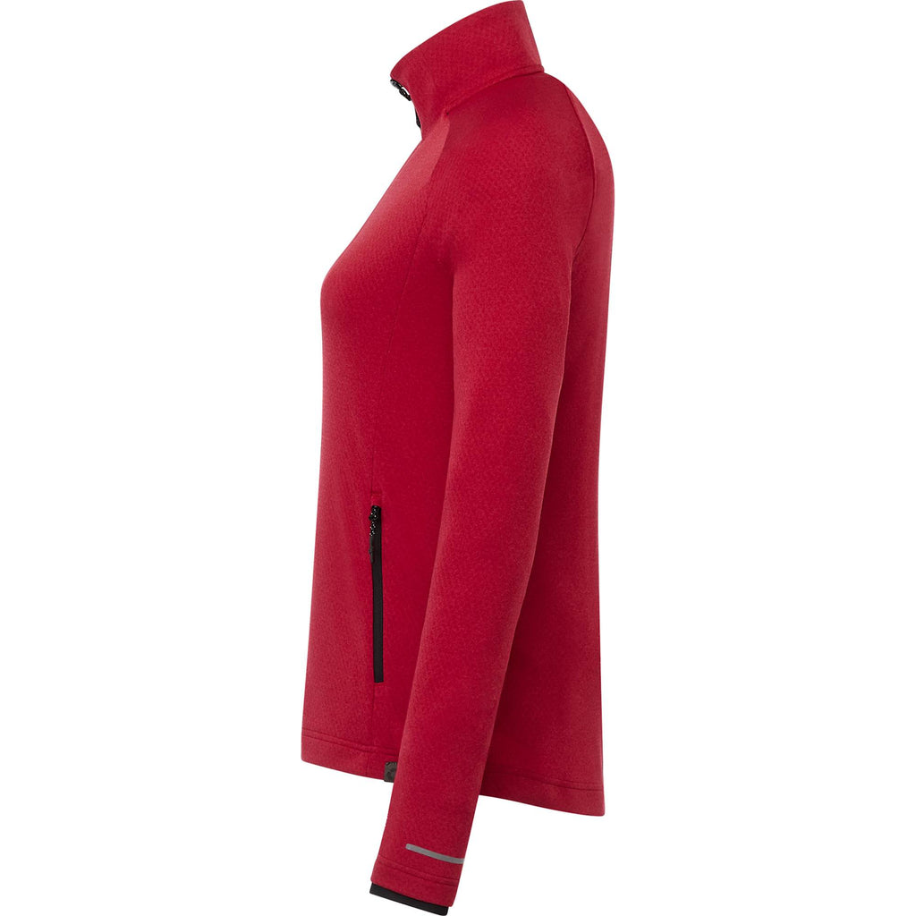 Asgard Eco Knit Full Zip Jacket for Women Laser Engraving - Team Red Heather - Left Side