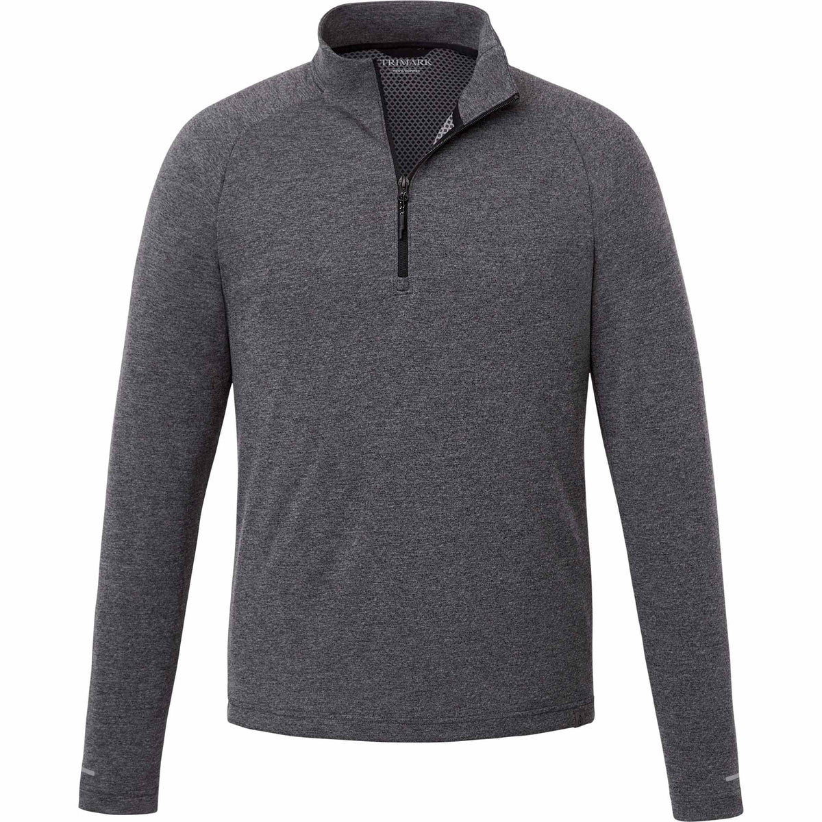 Asgard Eco Knit Quarter Zip for Men Debossing - Heather Dark Charcoal - Front