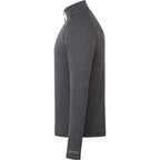 Asgard Eco Knit Quarter Zip for Men Debossing - Heather Dark Charcoal - Left Side