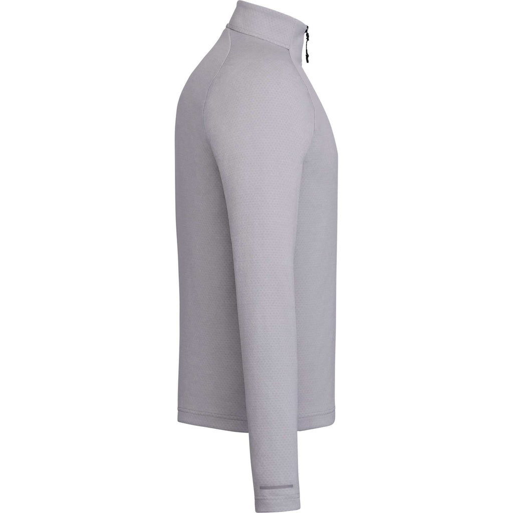 Asgard Eco Knit Quarter Zip for Men Debossing - Silver Heather - Left Side
