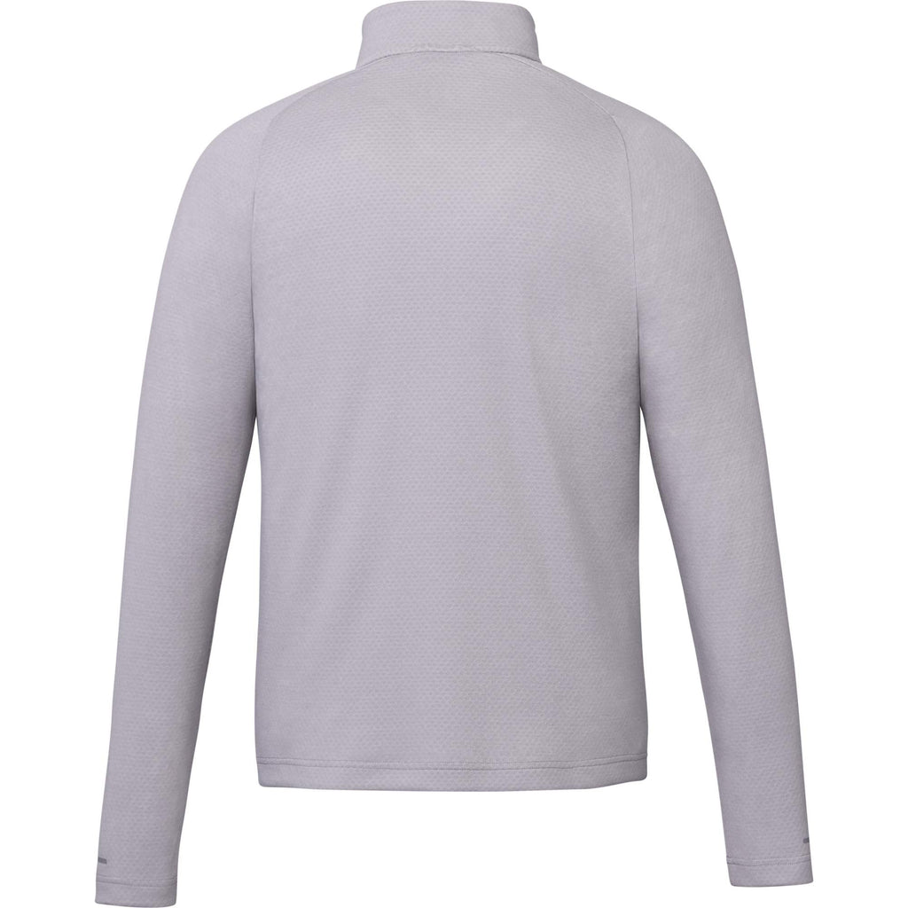 Asgard Eco Knit Quarter Zip for Men Laser Engraving - Silver Heather - Back