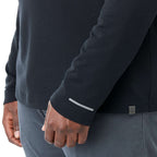 Asgard Eco Knit Quarter Zip for Men Transfer - Black - Left Angle On Model Hem