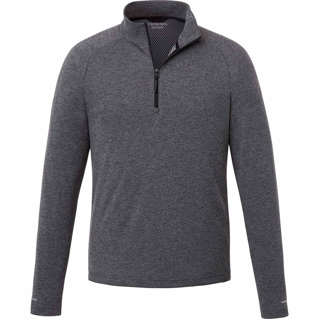 Asgard Eco Knit Quarter Zip for Men Transfer - Heather Dark Charcoal - Front