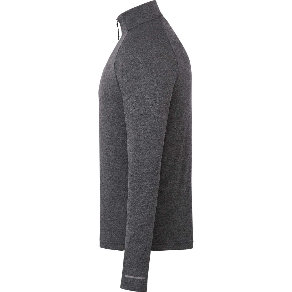Asgard Eco Knit Quarter Zip for Men Transfer - Heather Dark Charcoal - Left Side