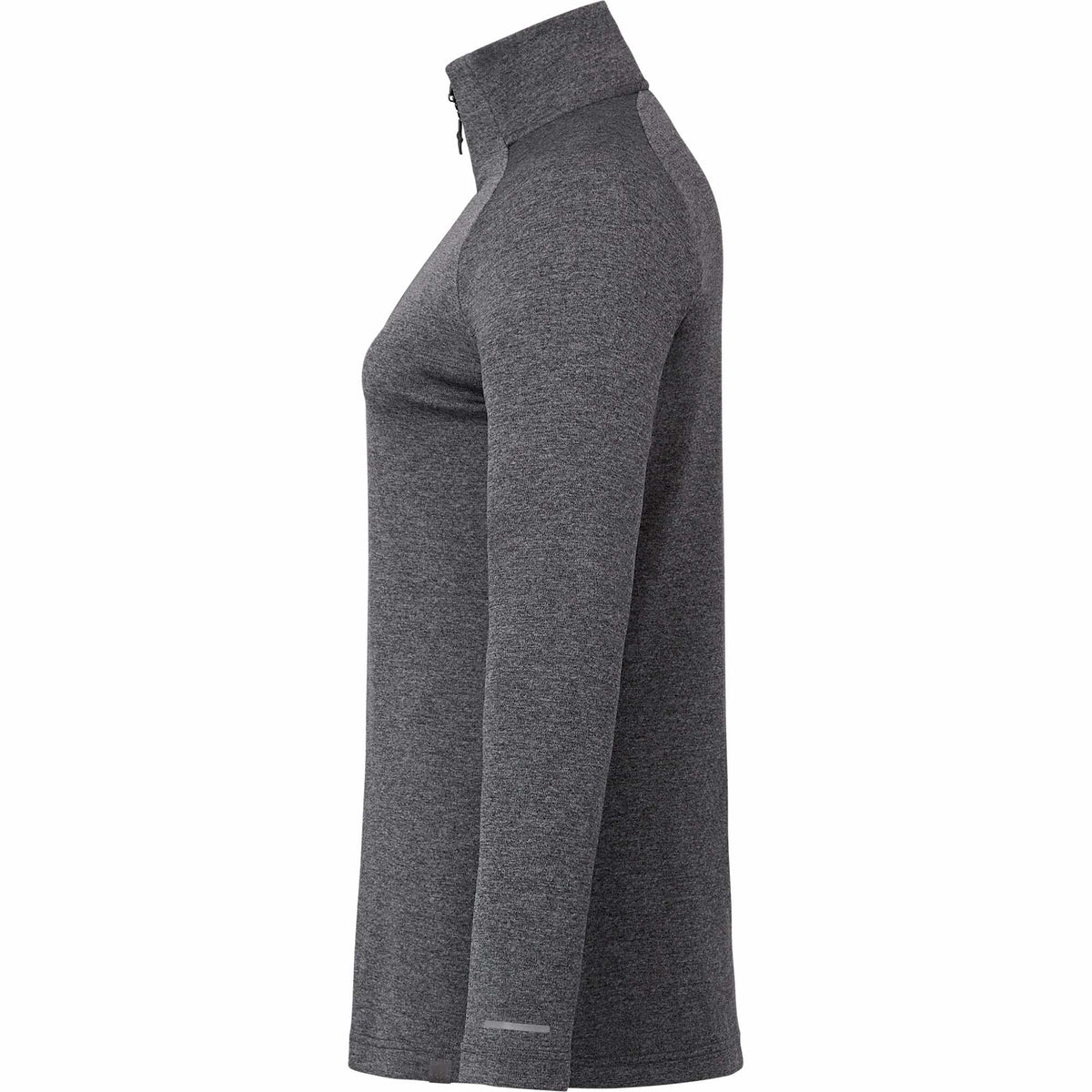 Asgard Textured Eco Knit Half Zip for Women Debossing - Heather Dark Charcoal - Left Side