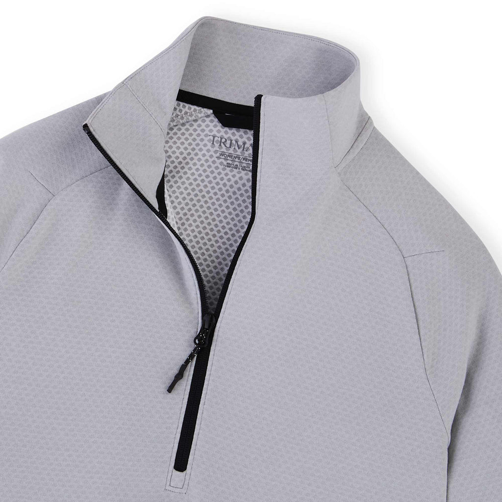 Asgard Textured Eco Knit Half Zip for Women Debossing - Silver Heather - Detail