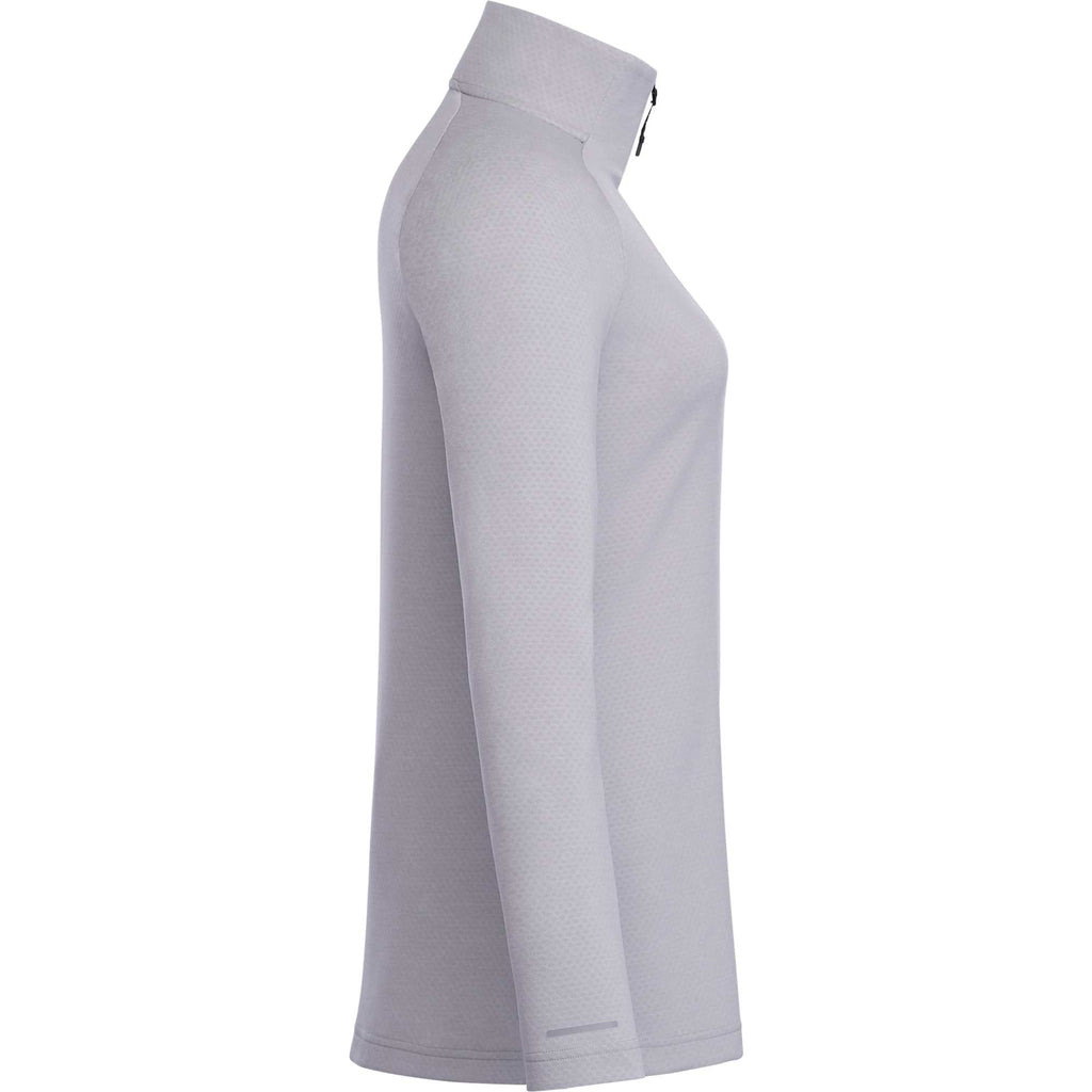Asgard Textured Eco Knit Half Zip for Women Debossing - Silver Heather - Right Side