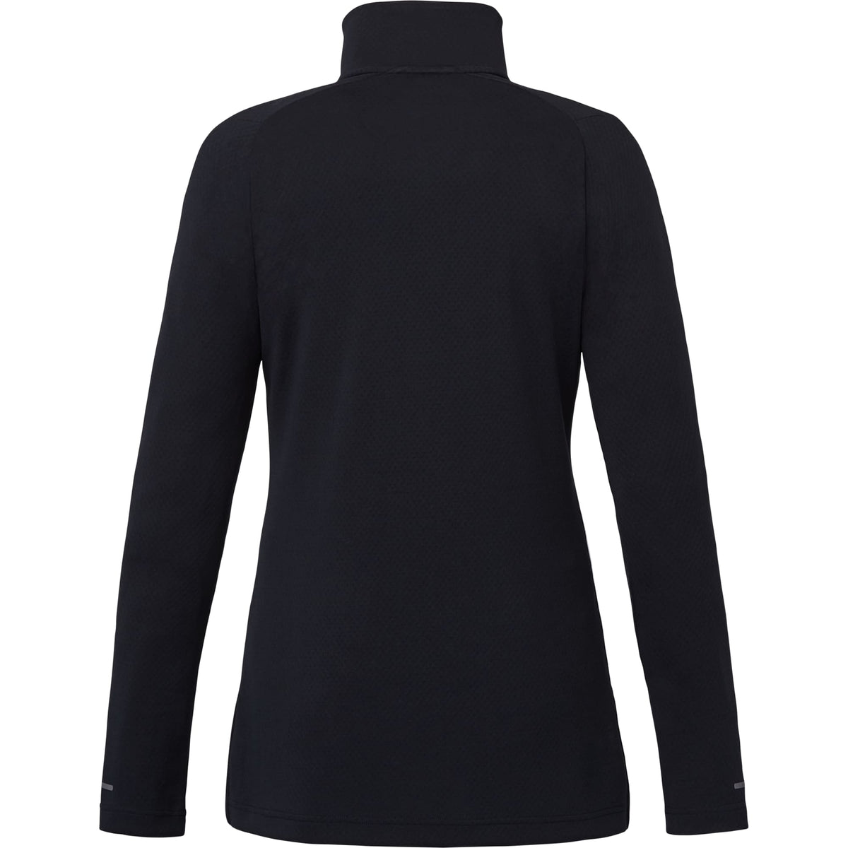 Asgard Textured Eco Knit Half Zip for Women Embroidery - Black - Back