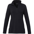 Asgard Textured Eco Knit Half Zip for Women Embroidery - Black - Front