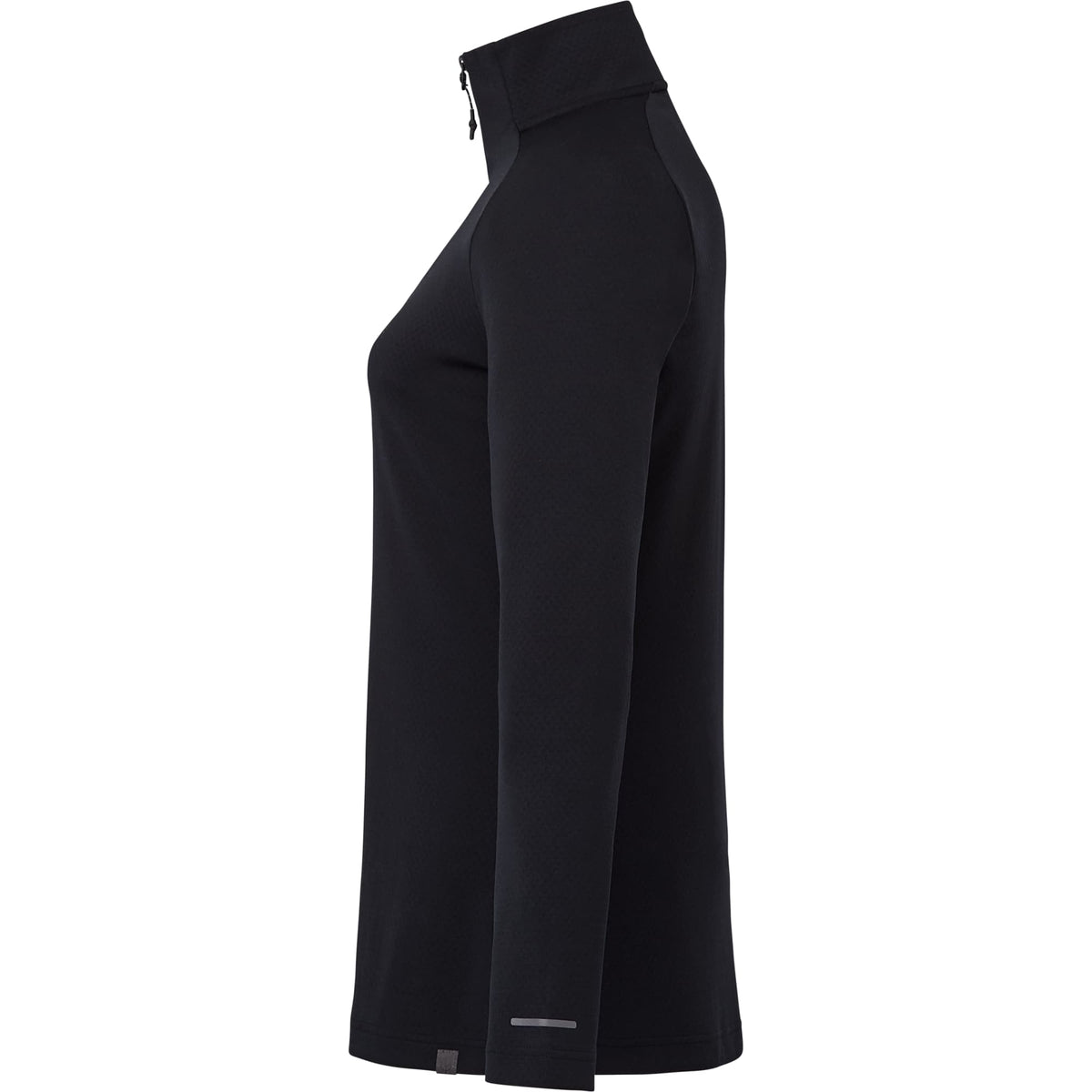 Asgard Textured Eco Knit Half Zip for Women Embroidery - Black - Left Side