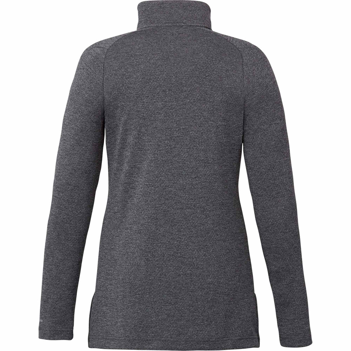 Asgard Textured Eco Knit Half Zip for Women Embroidery - Heather Dark Charcoal - Back
