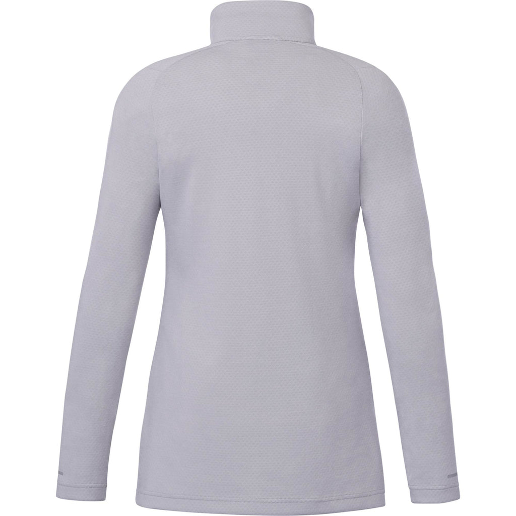 Asgard Textured Eco Knit Half Zip for Women Embroidery - Silver Heather - Back