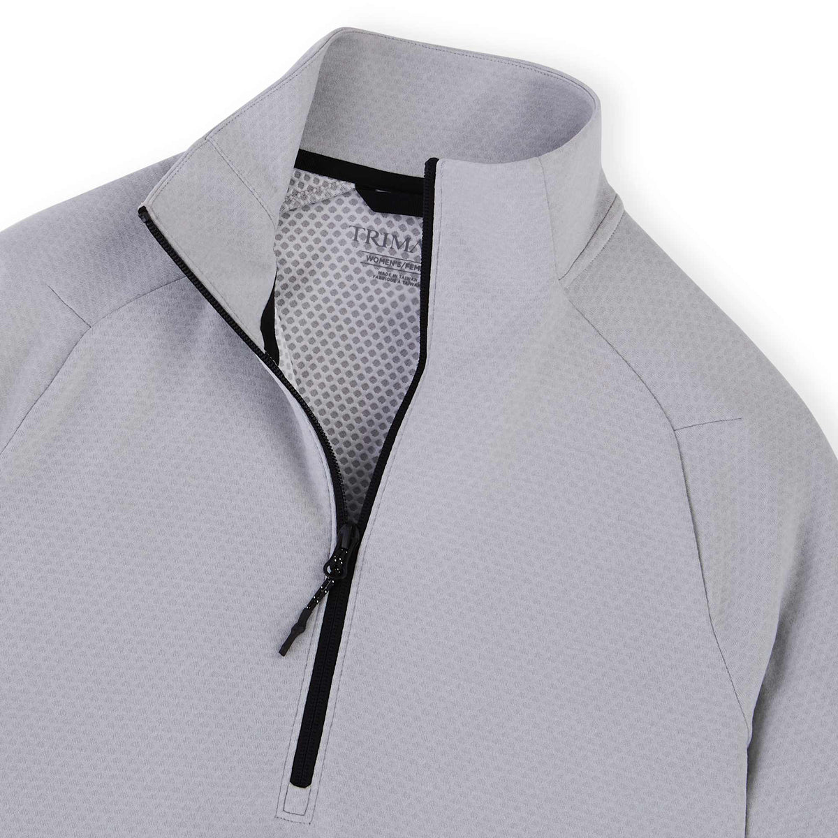Asgard Textured Eco Knit Half Zip for Women Embroidery - Silver Heather - Detail