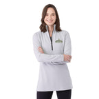 Asgard Textured Eco Knit Half Zip for Women Embroidery - Silver Heather - Front On Model 2