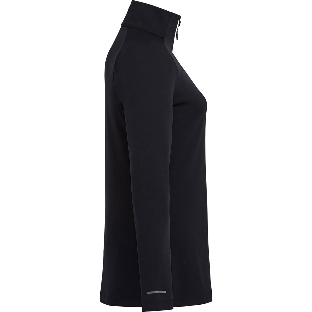 Asgard Textured Eco Knit Half Zip for Women Laser Engraving - Black - Right Side