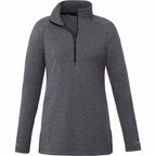 Asgard Textured Eco Knit Half Zip for Women Laser Engraving - Heather Dark Charcoal - Front