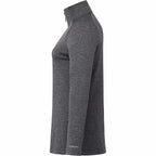 Asgard Textured Eco Knit Half Zip for Women Laser Engraving - Heather Dark Charcoal - Left Side