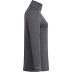 Asgard Textured Eco Knit Half Zip for Women Laser Engraving - Heather Dark Charcoal - Right Side