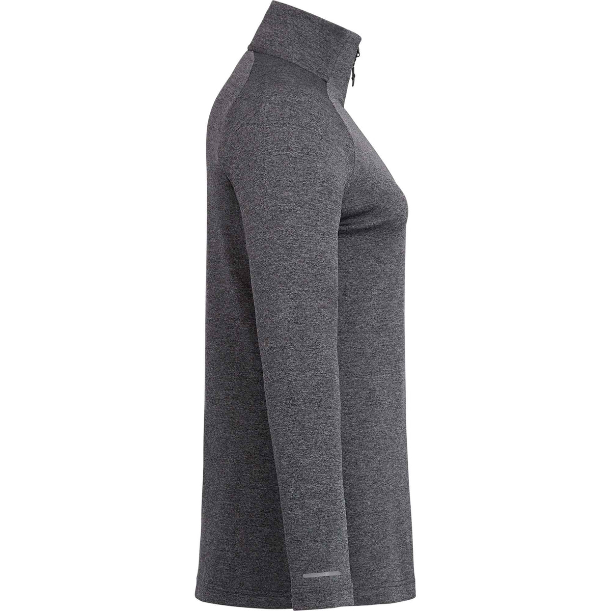 Asgard Textured Eco Knit Half Zip for Women Laser Engraving - Heather Dark Charcoal - Right Side
