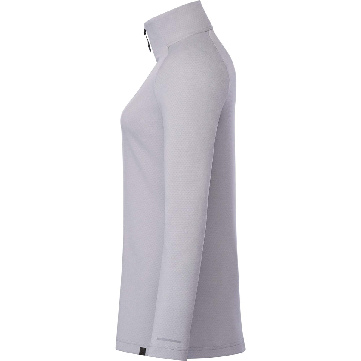 Asgard Textured Eco Knit Half Zip for Women Laser Engraving - Silver Heather - Left Side