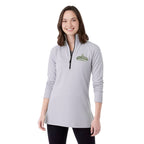 Asgard Textured Eco Knit Half Zip for Women Transfer - Silver Heather - Front On Model