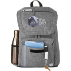 Ashton Laptop Backpack with Top Zip Pocket, 15 Inch Embroidery - Graphite - Front 2
