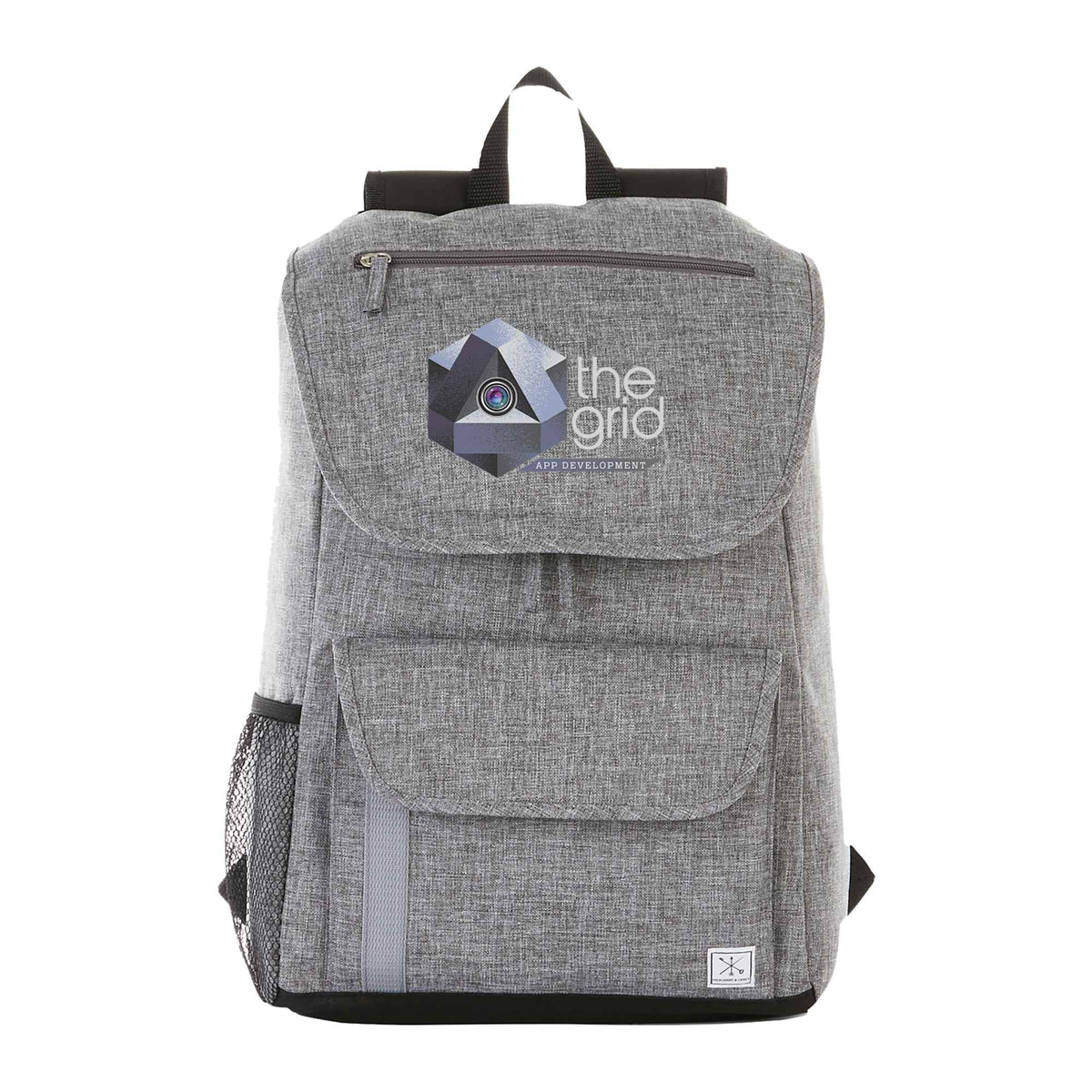Ashton Laptop Backpack with Top Zip Pocket, 15 Inch Embroidery - Graphite - Front