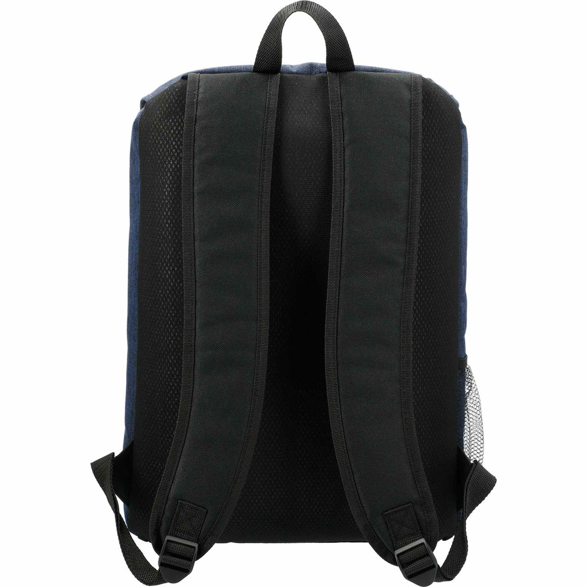 Ashton Laptop Backpack with Top Zip Pocket, 15 Inch Embroidery - Navy - Back