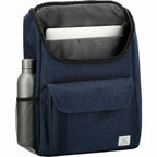 Ashton Laptop Backpack with Top Zip Pocket, 15 Inch Embroidery - Navy - Photo