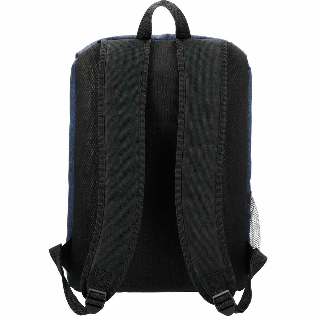 Ashton Laptop Backpack with Top Zip Pocket, 15 Inch - Navy - Back