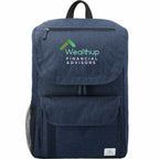 Ashton Laptop Backpack with Top Zip Pocket, 15 Inch - Navy - Front