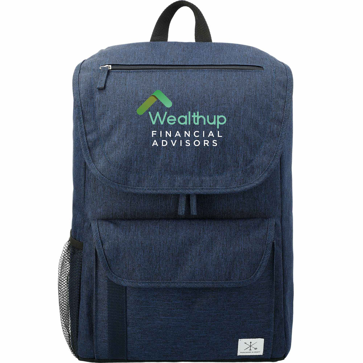 Ashton Laptop Backpack with Top Zip Pocket, 15 Inch Transfer - Navy - Front