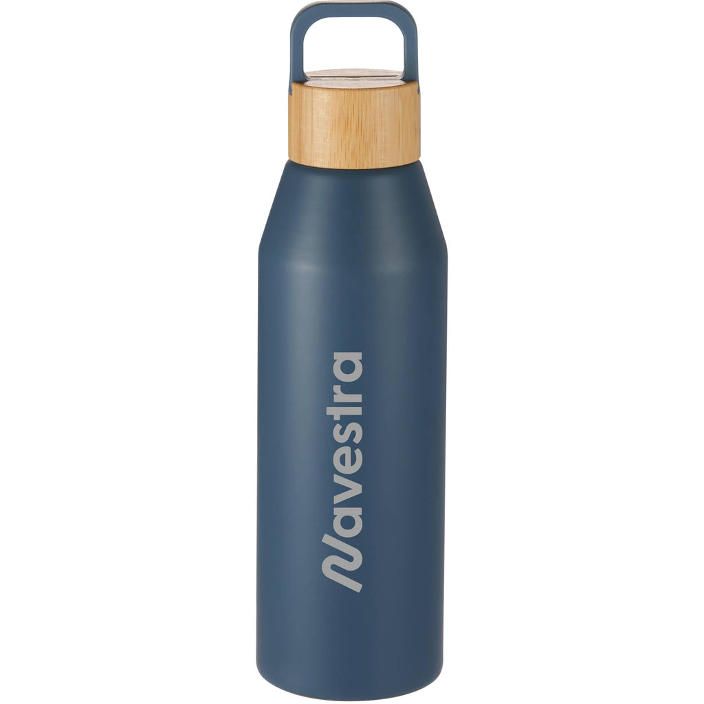 Aspen Recycled Aluminum Bottle with Bamboo Lid, 24 oz Full Color - Nightfall Blue - Front
