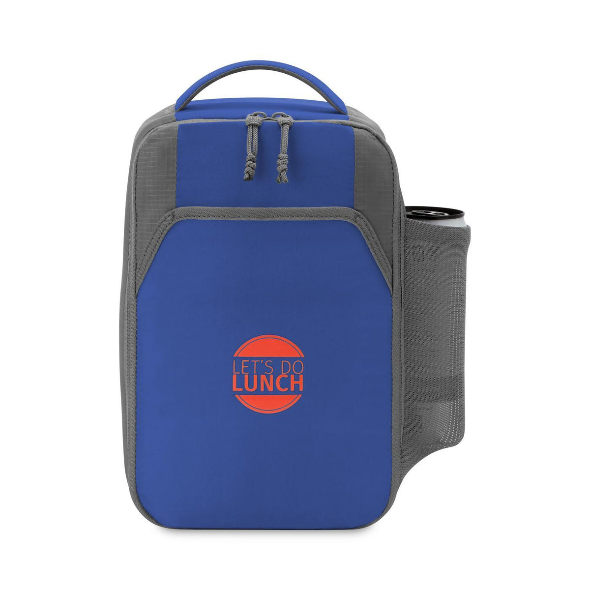 Aspen Recycled Lunch Bag Cooler with Bottle Pocket, 9 Cans Transfer - Royal Blue - View 2