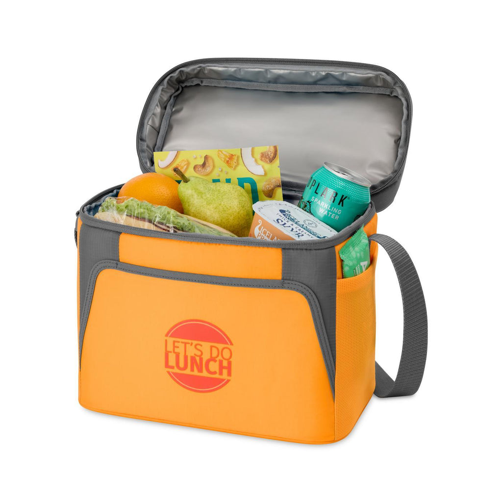 Aspen Recycled rPET Box Cooler for 16 Cans Embroidery - Orange - View 2