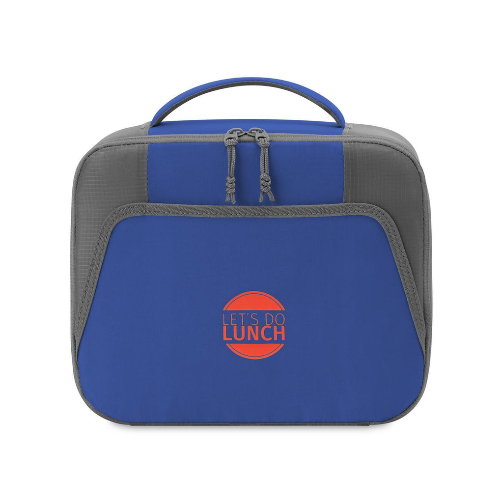 Aspen Recycled Slim Lunch Box Cooler, 9 Cans Embroidery - Royal Blue - View 1