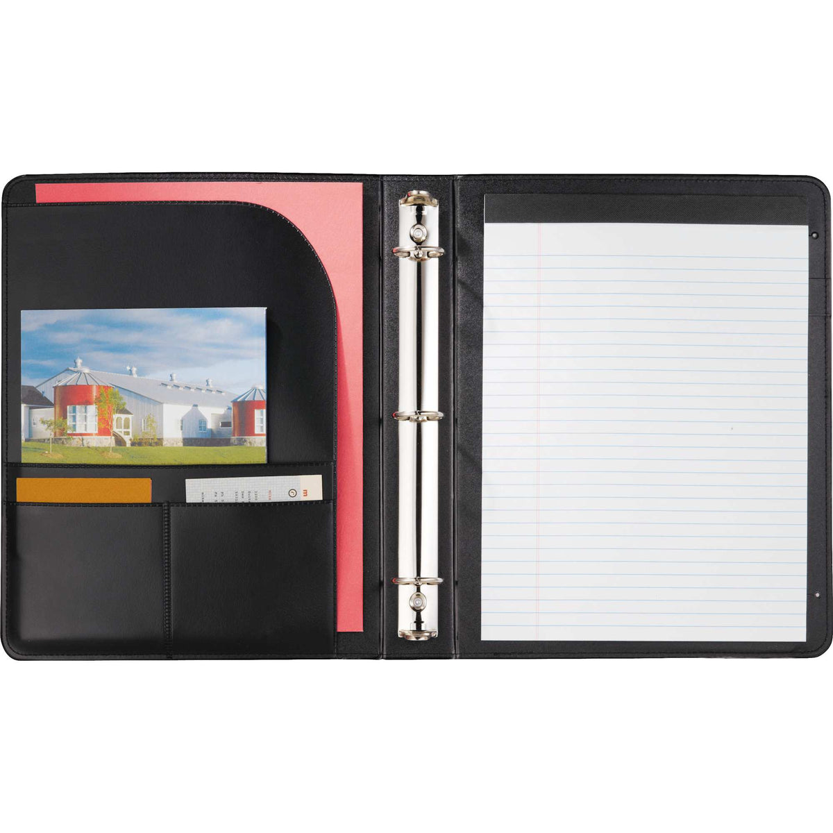 Associate Ring Binder with Notepad, 1 Inch Rings - Black - Photo 2