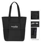 Astor Laptop Tote Bag in Recycled PET - Black - Silk Screen