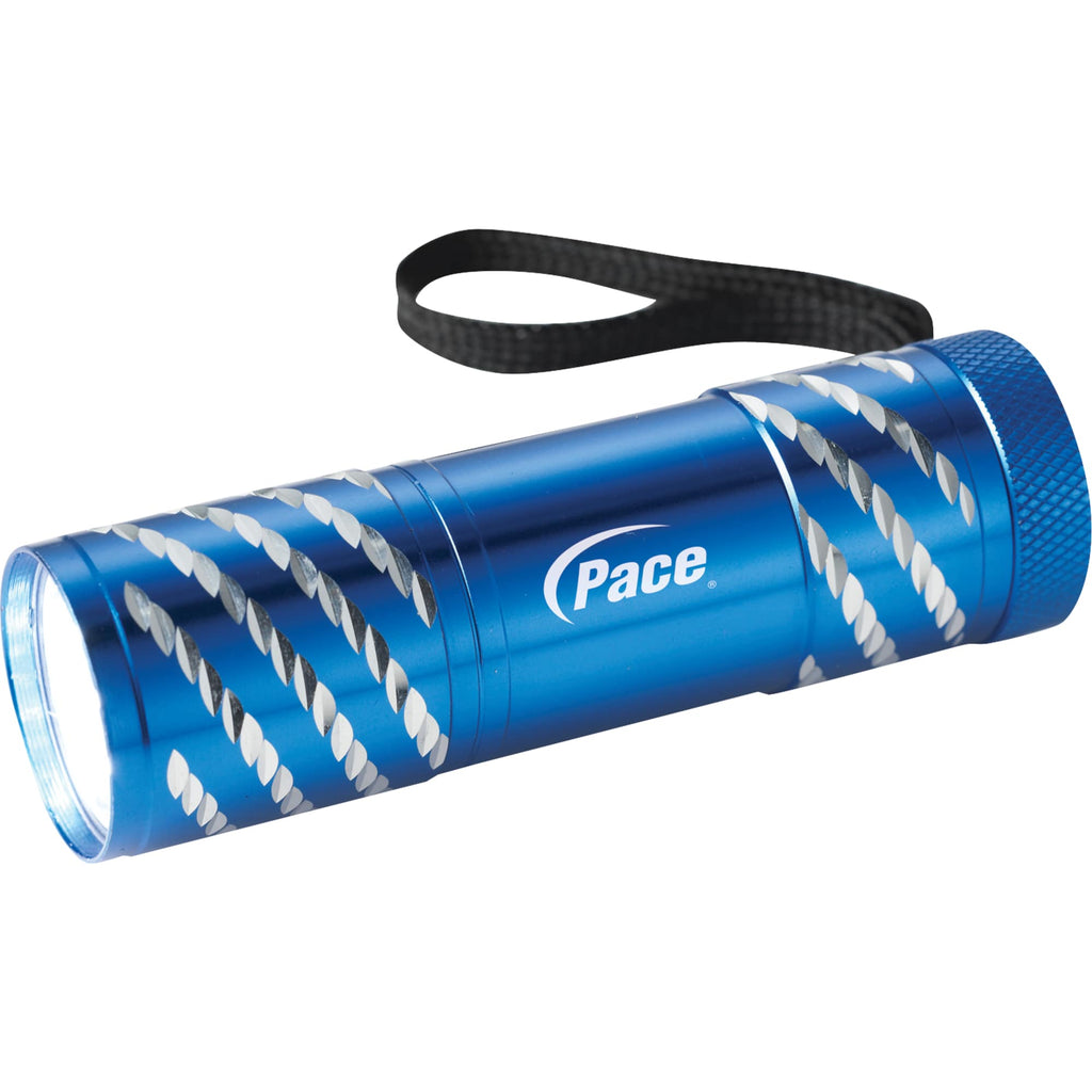 Astro 9 LED Aluminum Flashlight Laser Engraving - Royal Blue - Front