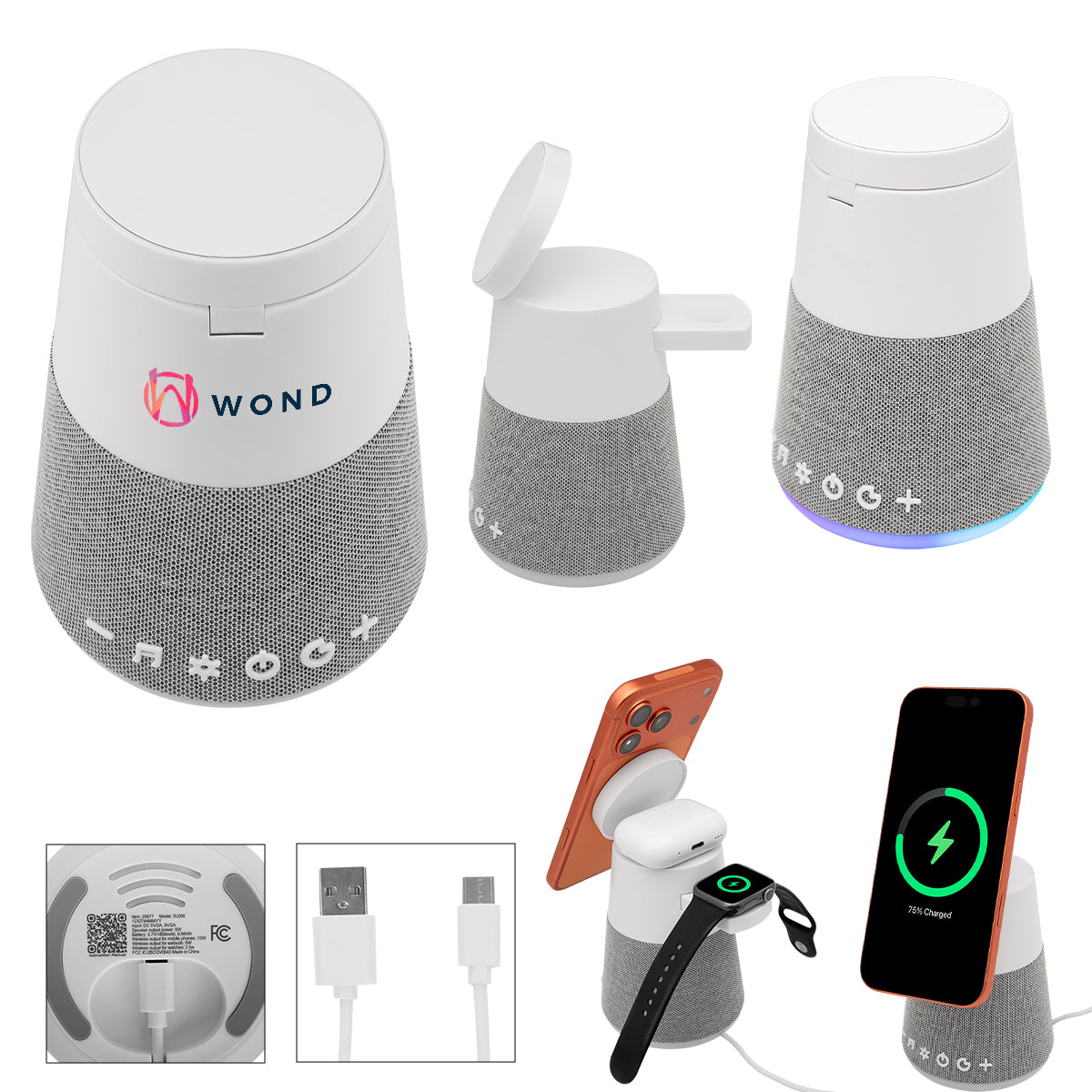 Astro Light-Up Speaker, Sound Machine and Charger Full Color - Full Color