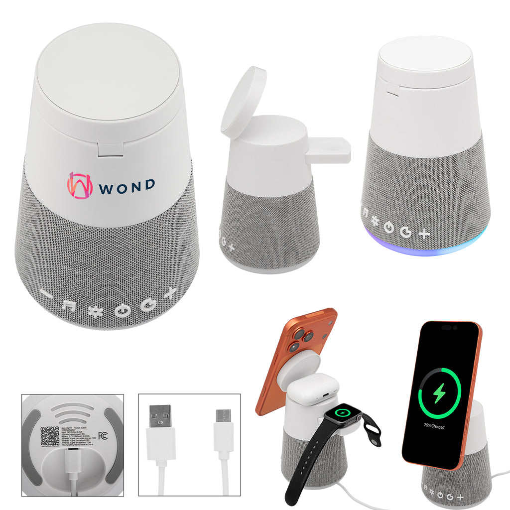 Astro Light-Up Speaker, Sound Machine and Charger Full Color - White with Gray - Full Color