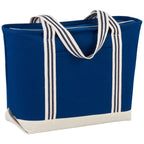 Atlantic Stripe Zippered Canvas Tote, 20 oz Transfer - Navy - Photo 4