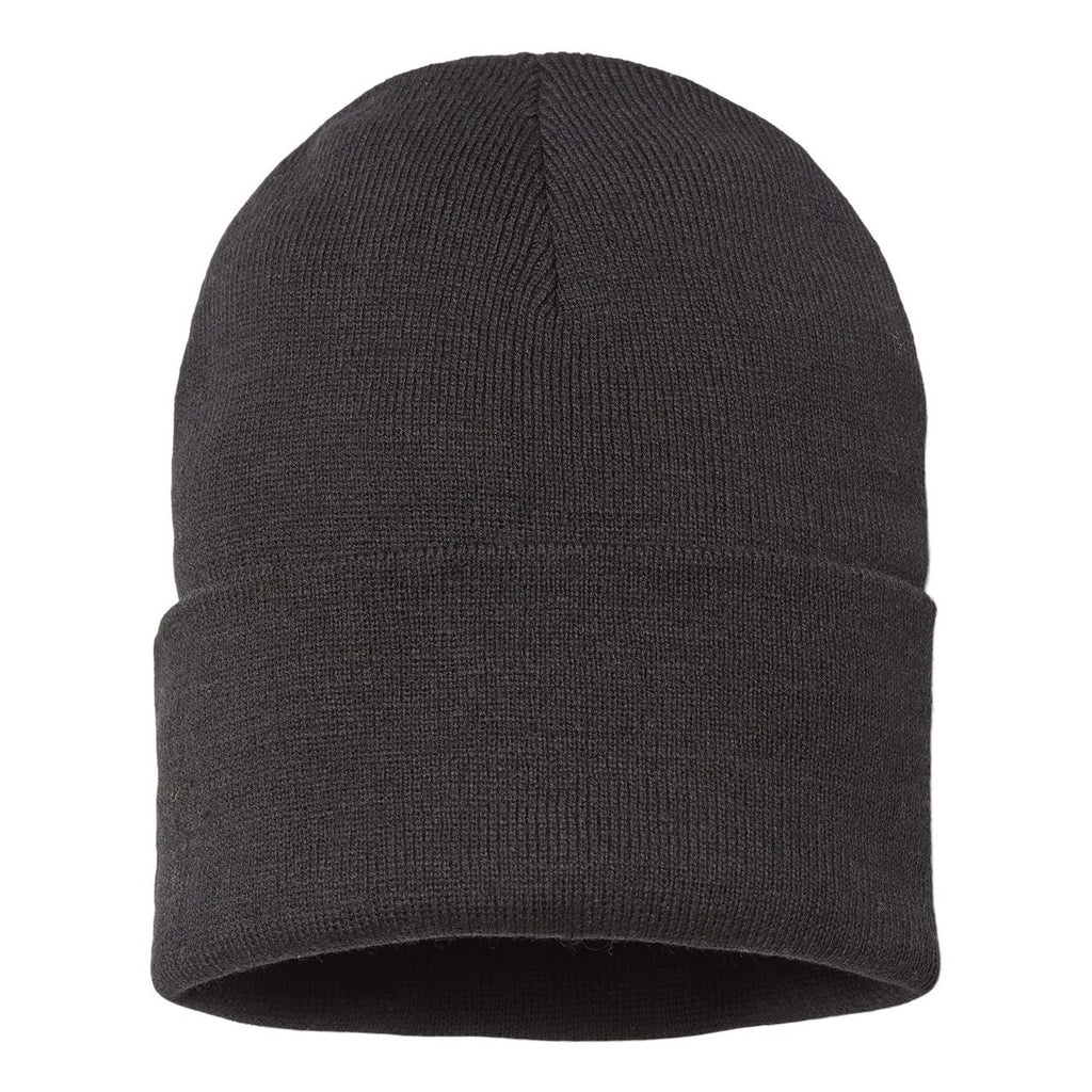 Atlantis Headwear Sustainable Polylana® Cuffed Beanie Embroidery - Black - Back