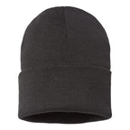 Atlantis Headwear Sustainable Polylana® Cuffed Beanie Embroidery - Black - Back