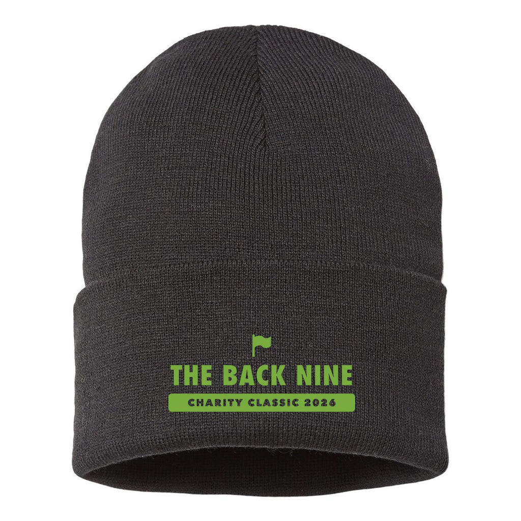 Atlantis Headwear Sustainable Polylana® Cuffed Beanie Embroidery - Black - Front