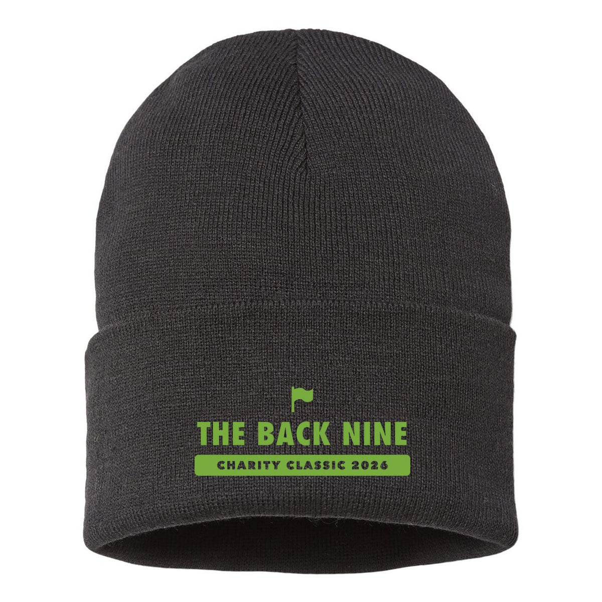 Atlantis Headwear Sustainable Polylana® Cuffed Beanie Embroidery - Black - Front