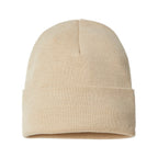 Atlantis Headwear Sustainable Polylana® Cuffed Beanie Embroidery - Light Beige - Back